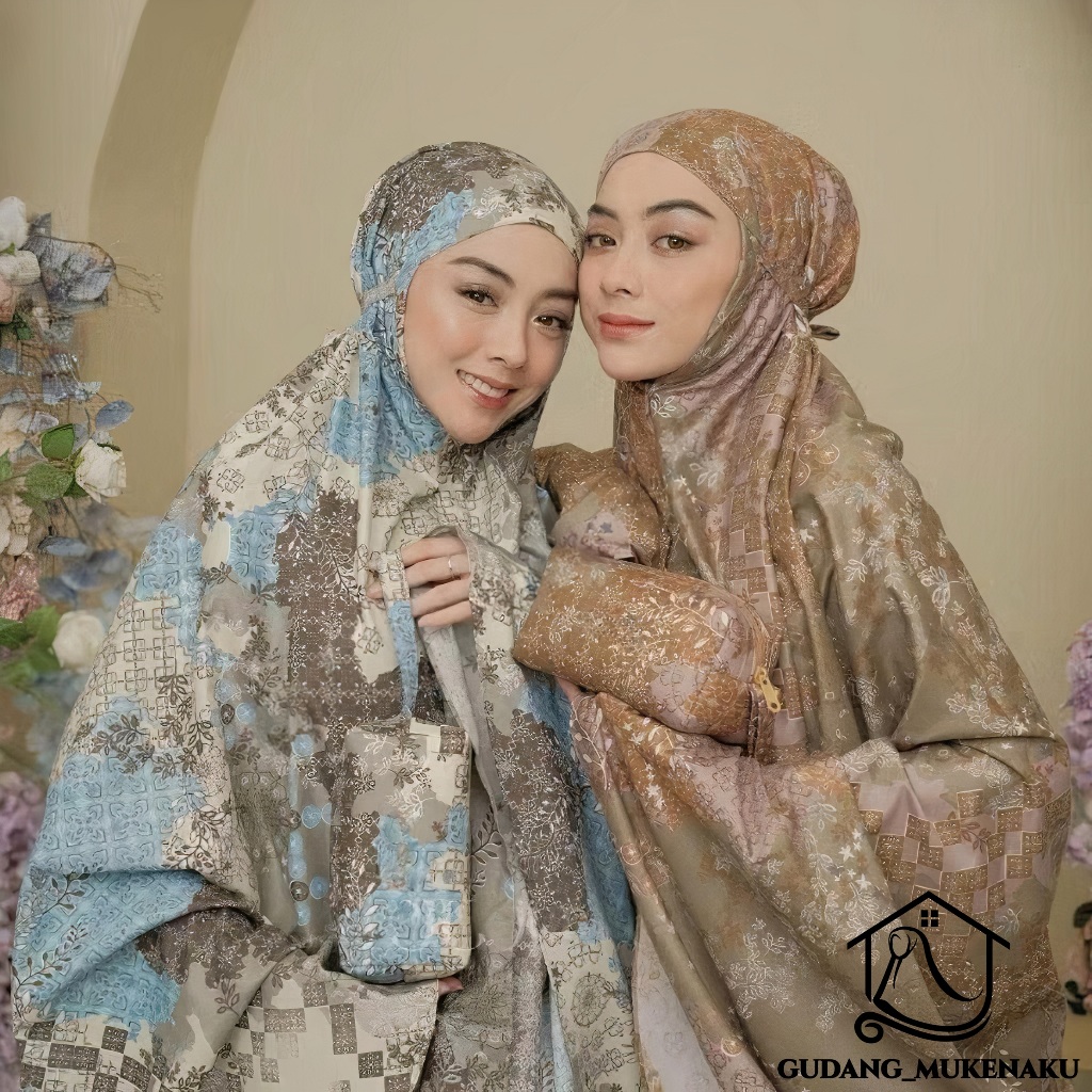 MUKENA DEWASA JUMBO MURAH BAHAN KATUN MIKRO MOTIF BATIK CANTIK TRAVEL 2 IN 1 BY GUDANG MUKENAKU