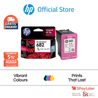 Tinta Printer HP Original 682 Warna Tri - Color Ink Combo Cartridge asli ori colour Promo Murah Gratis Ongkir