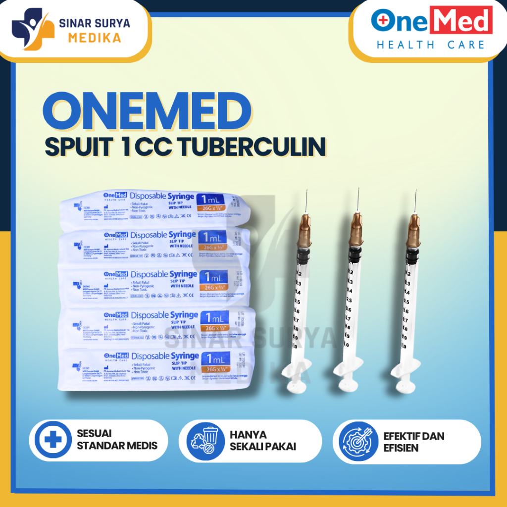 Jual Spuit 1cc Tuberculin Onemed / Spuit 1ml Onemed 