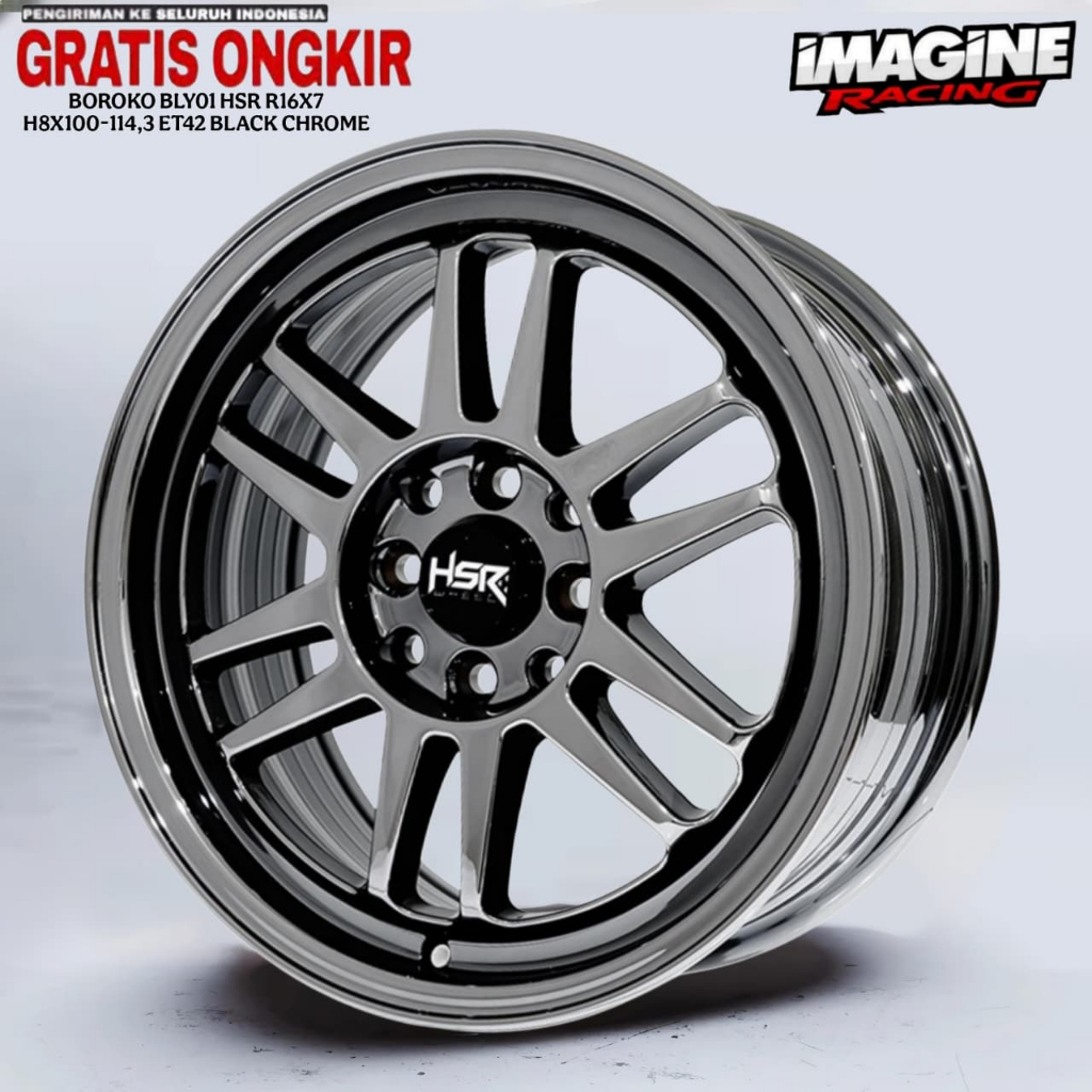 Jual VELG R16 MODEL RPF1 HSR BLYO1 BLACK CHROME COCOK UNTUK JAZZ,CITY ...