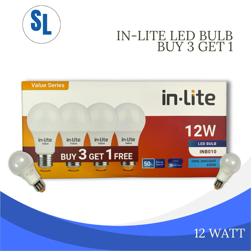 Jual LAMPU IN-LITE LED BULB Paket 3 Gratis 1 INB010 | Shopee Indonesia
