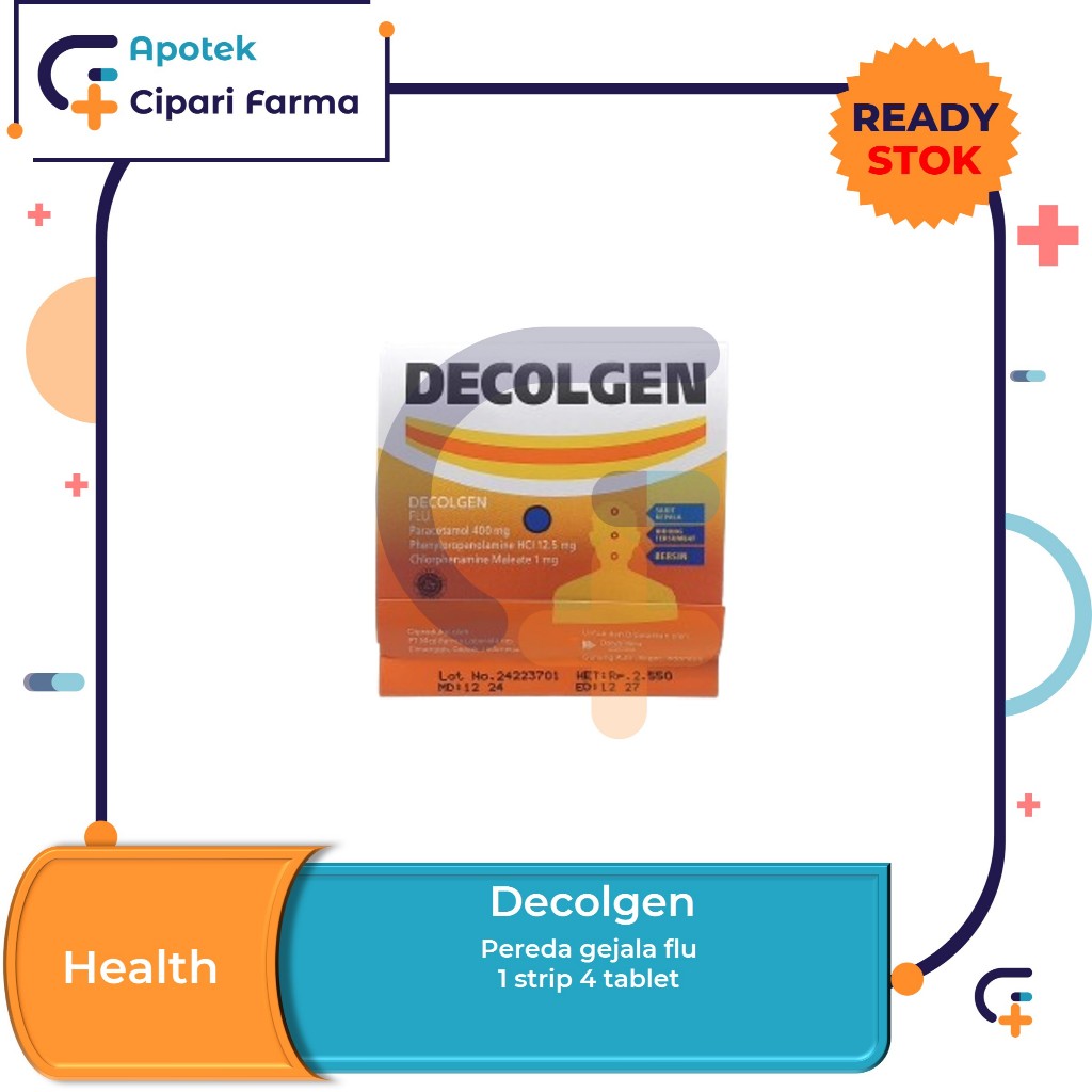 Decolgen Obat Pereda Demam | Sakit Kepala | Flu | Pilek isi 4 Tablet