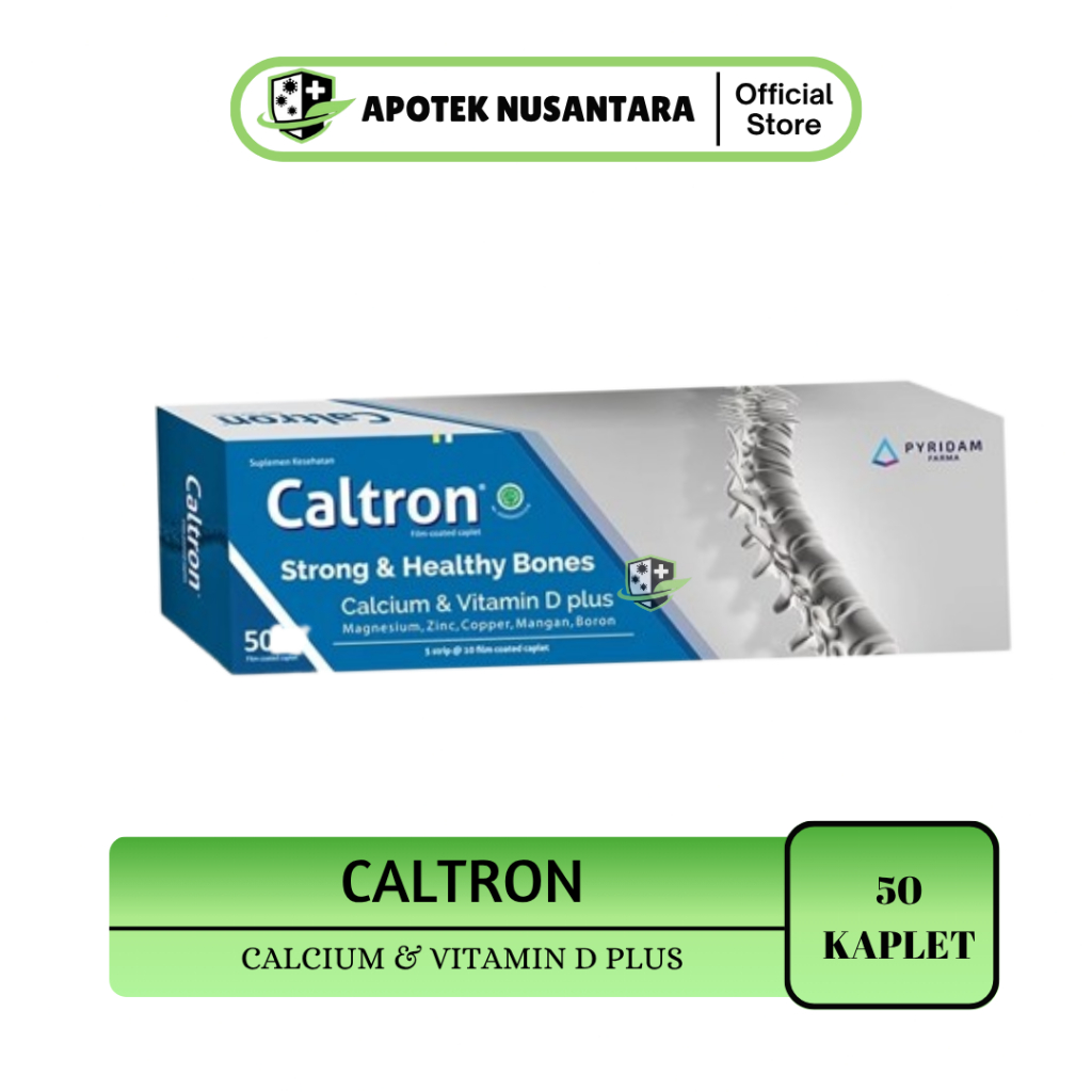 Jual Caltron - 1 Box @ 50 Kaplet ( Suplemen untuk Tulang Kuat dan Sehat ...