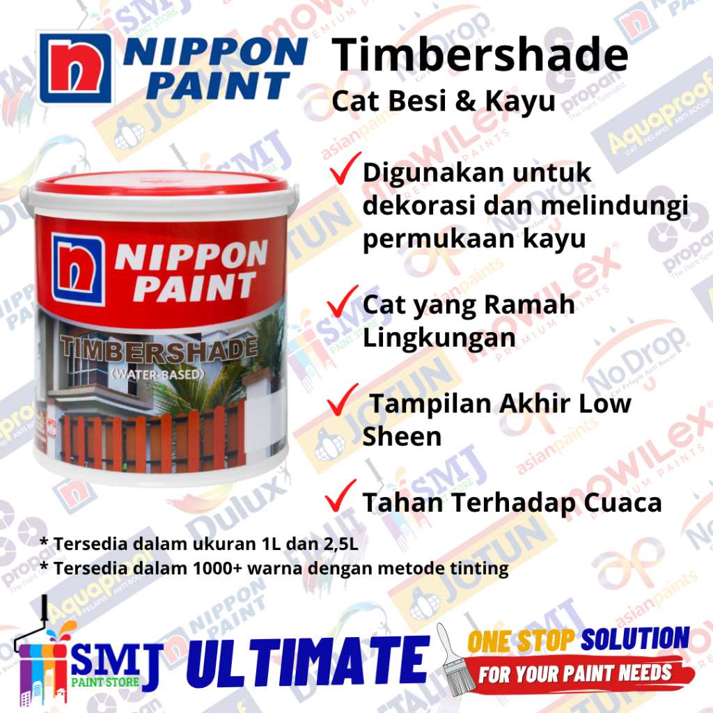 Jual CAT KAYU BESI NIPPON PAINT TIMBERSHADE TINTING KEMASAN 1 LITER ...