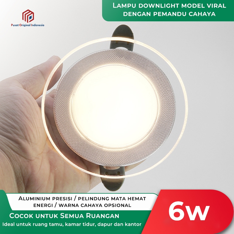 Jual POI Lampu Downlight LED Bulat 6 Watt Panel Plafon Warna Ganda ...