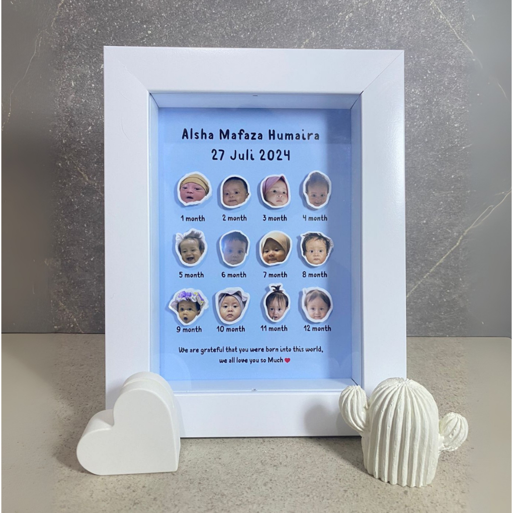 Jual 3D frame foto bayi tahunan / Hadiah Baby born / 3D foto bayi ...