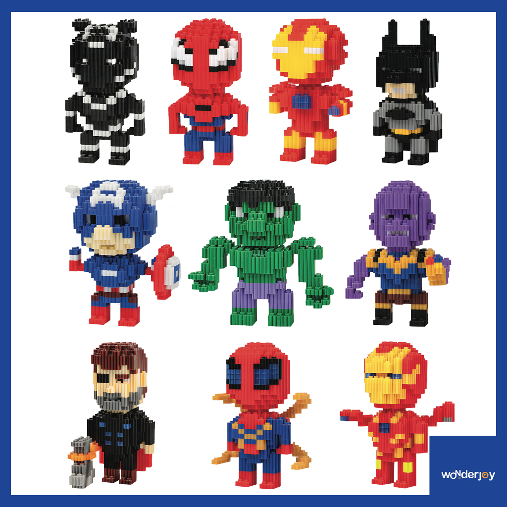 Jual Wonderjoy Nano Block Superhero Mini Bricks Mainan DIY Balok Susun ...