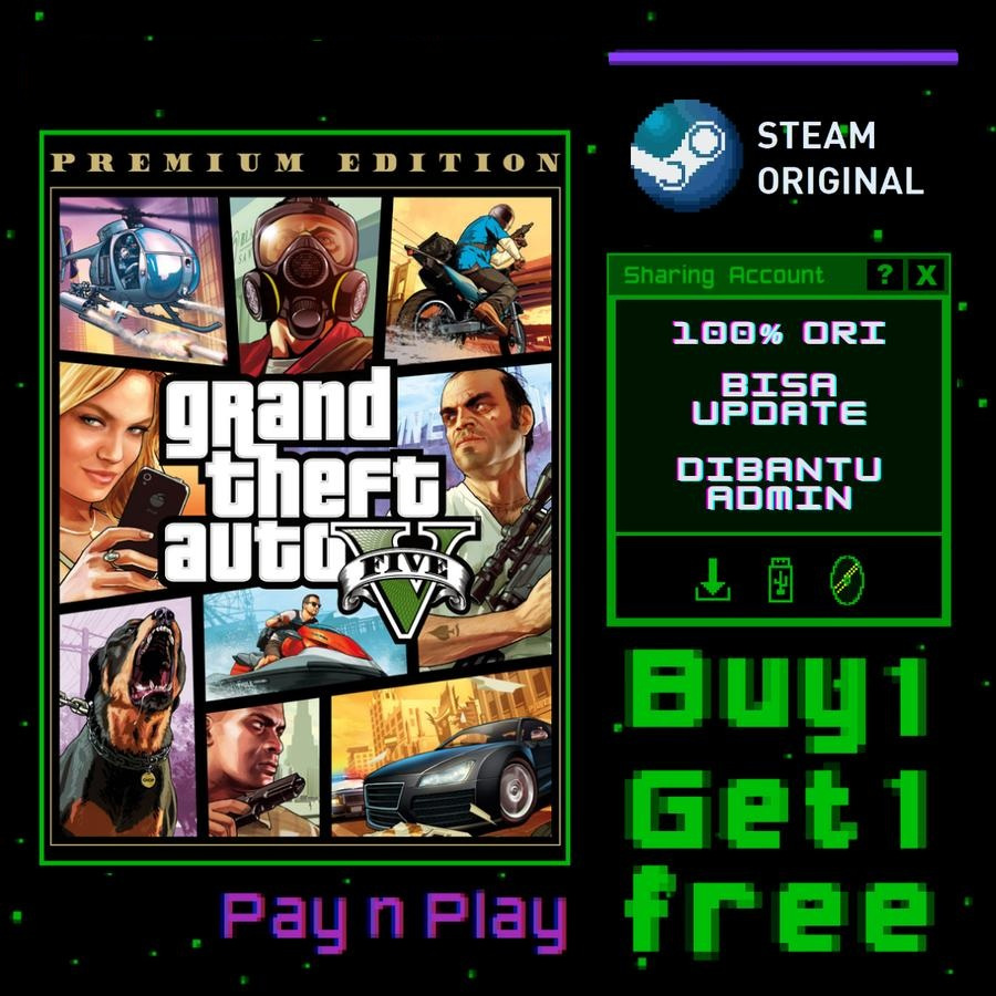 Jual Grand Theft Auto V / GTA 5 / GTA V ENHANCED PC ORIGINAL GTA V ...