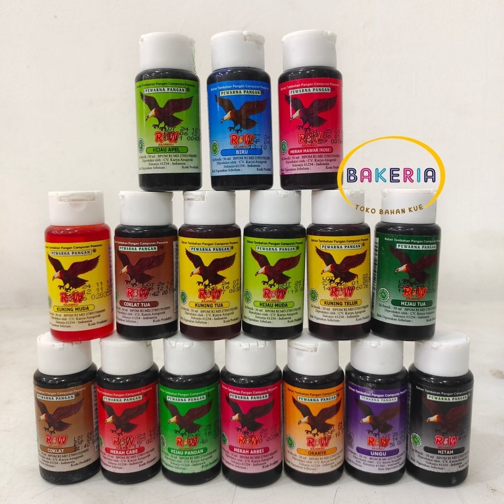 Jual RW Pewarna Makanan & Minuman / Pewarna Rajawali 30ml | Shopee ...