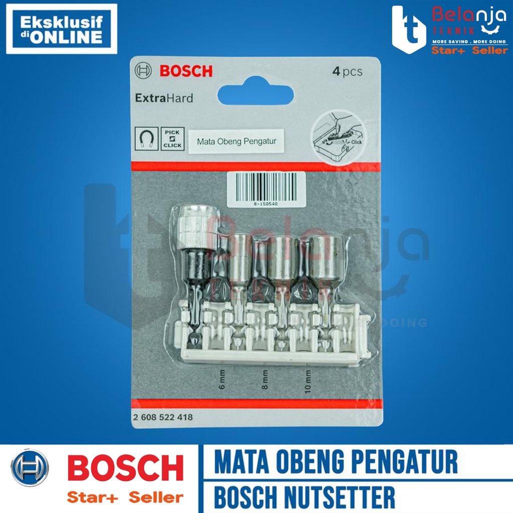 Jual Bosch Mata Obeng Extra Hard Pick Click Nutsetter 4 PCS Baut ...