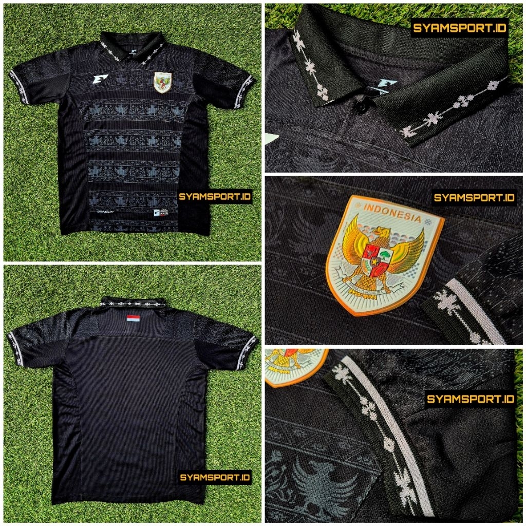 Jual Jersey Kiper Timnas Indonesia Hitam 2025 Detail Logo Timbul Krah ...