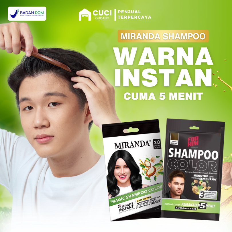 Jual Shampoo Penghitam Rambut Uban Anti Ketombe Dan Rontok Miranda Hair ...