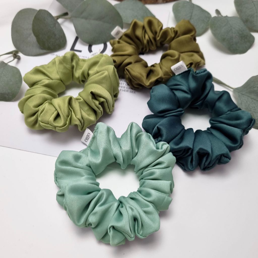 Jual Paket Scrunchie rambut Green Forest / ikat rambut korea style ...