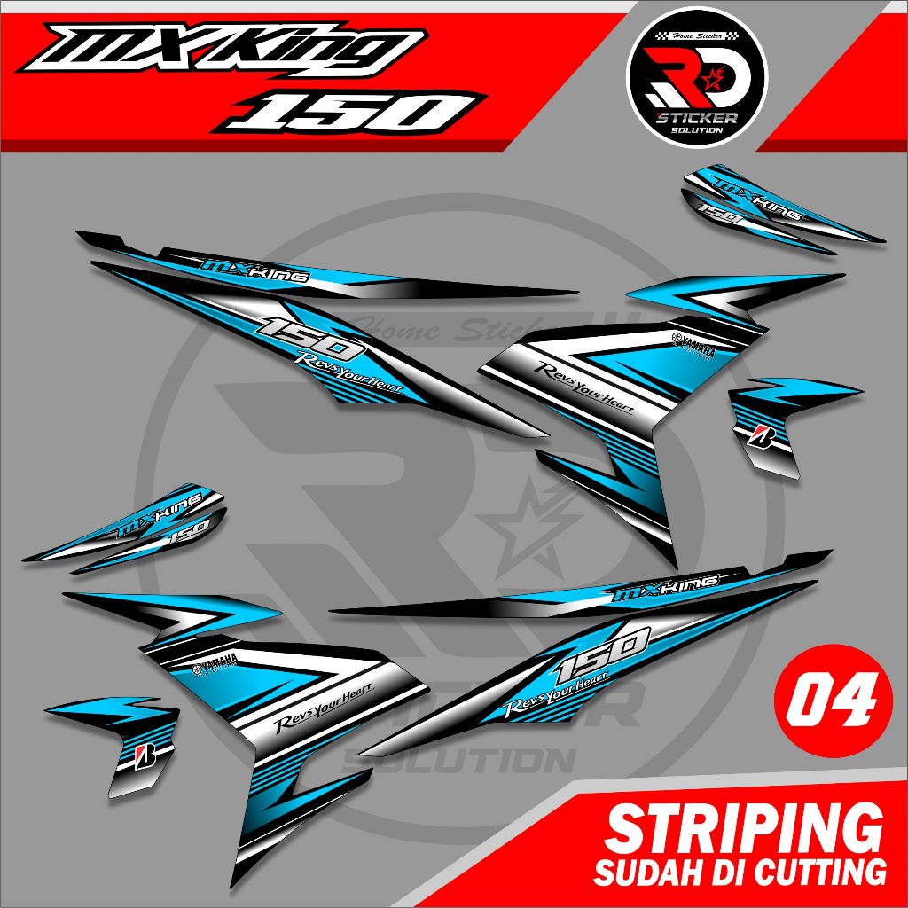 Jual ( RD STICKER ) STRIPING YAMAHA MX KING 150 CODE 04 MOTIF LIST KECE ...