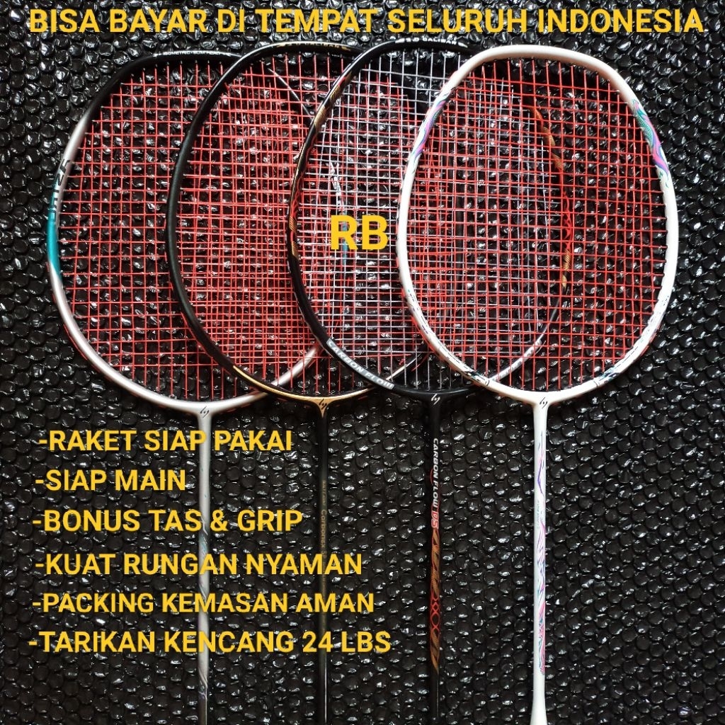 Jual Raket Badminton Original Siap Main - Bonus tas Dan Grip Fullset ...