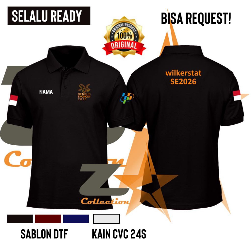 Jual Kaos Polo BPS Se / Kaos Wangki BPS Sensus Ekonomi / Kaos Kerah Bps ...