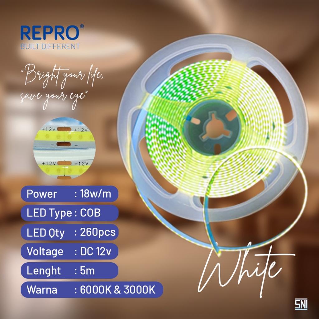 Jual REPRO Flexible LED Strip 2835 - 5 Meter - Mata LED COB 260 LED ...