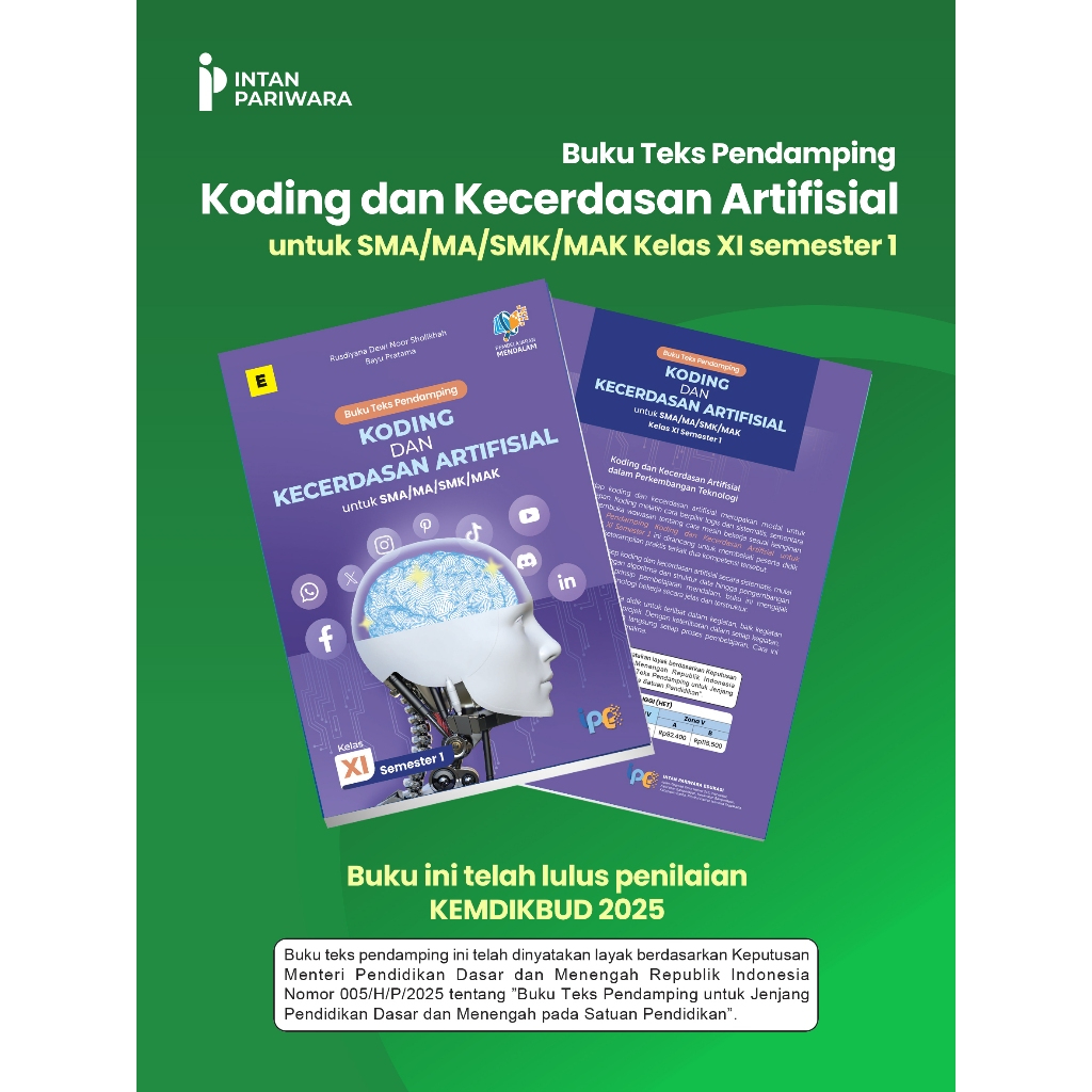 Jual Buku Teks Pendamping KODING dan KECERDASAN ARTIFISIAL SMA/MA Kelas ...