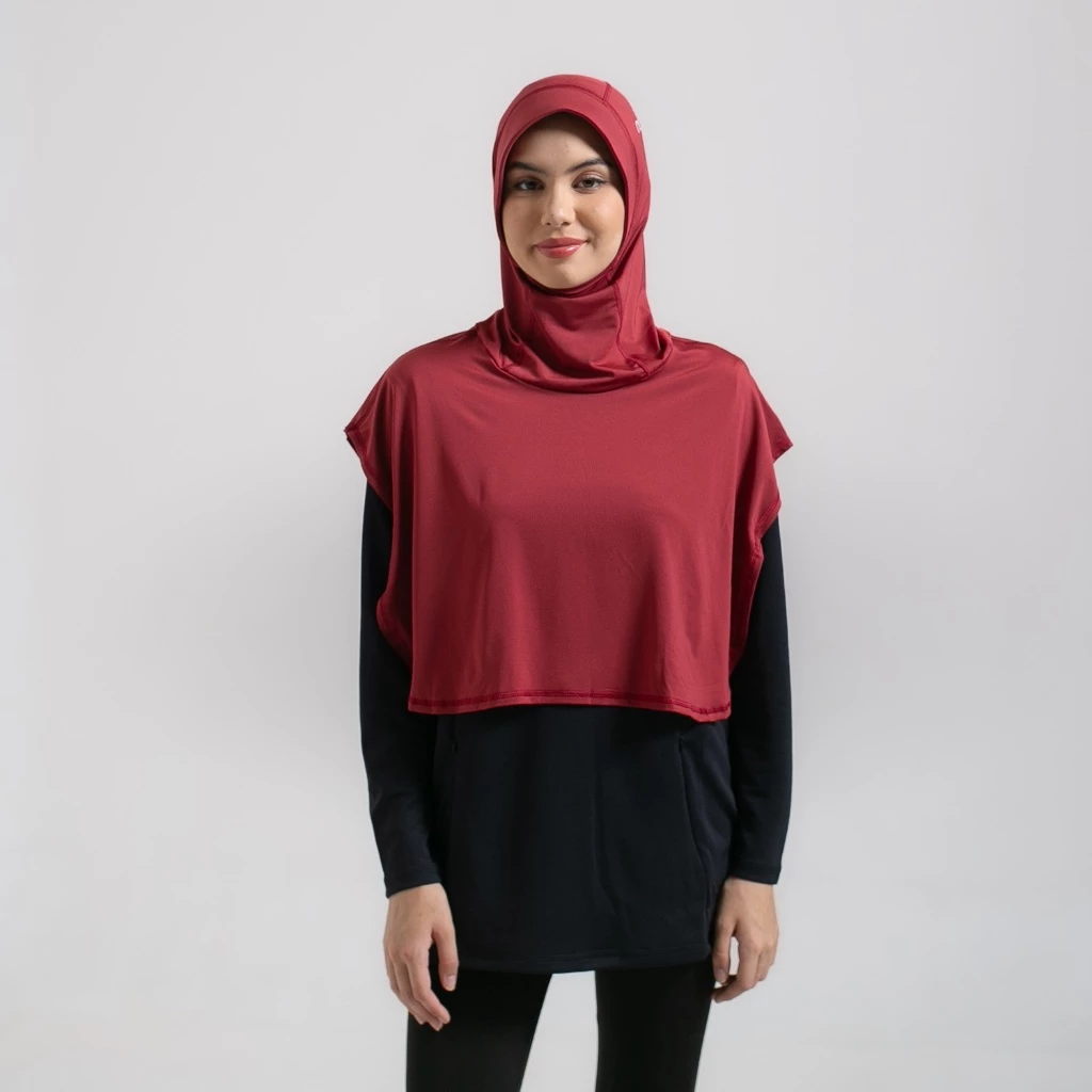 Hijab Sport Maroon Nadeen Pro untuk Wanita Aktif
