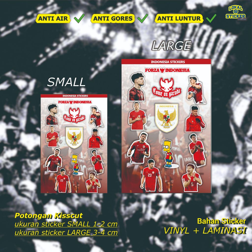 Jual Stiker TIMNAS INDONESIA Vinyl Premium – Sticker HP, Laptop, Helm ...