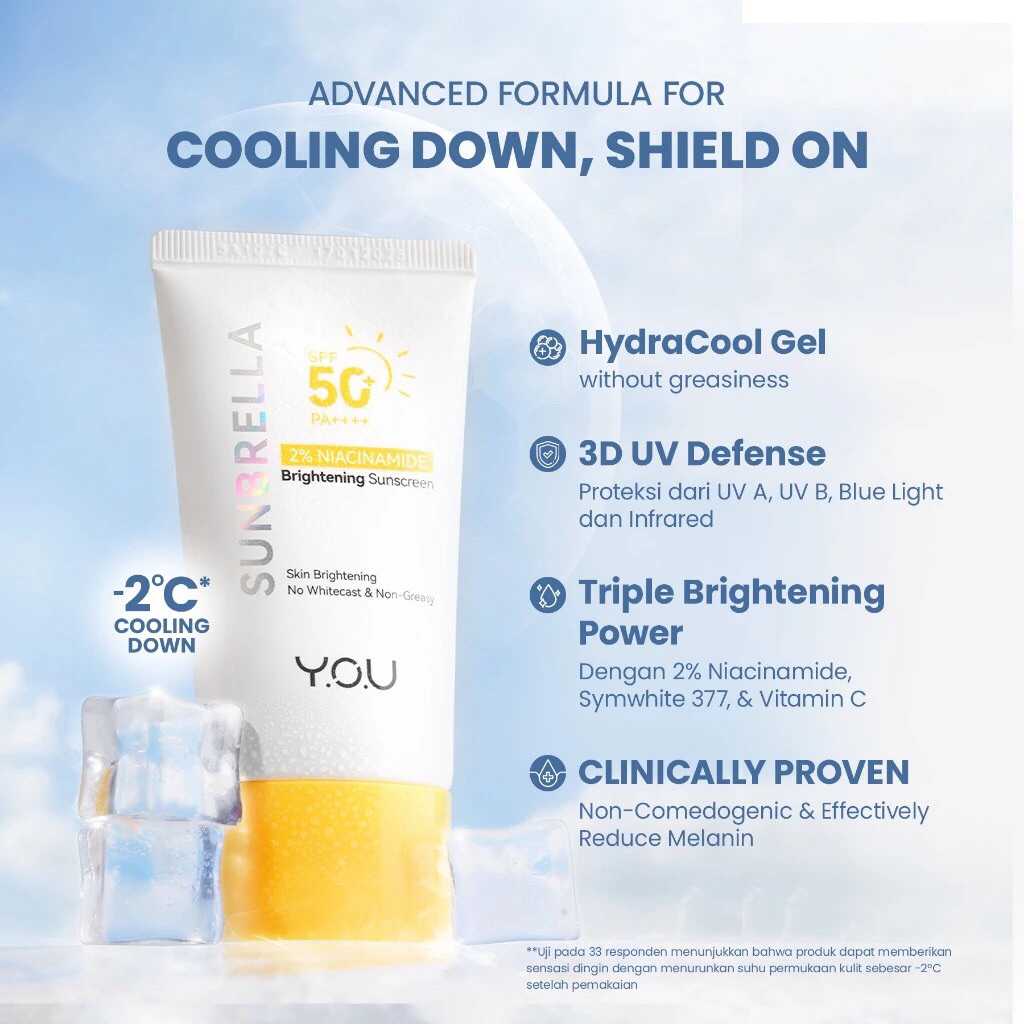 Jual YOU Sunscreen Kuning Sunbrella 2% Niacinamide Brightening ...