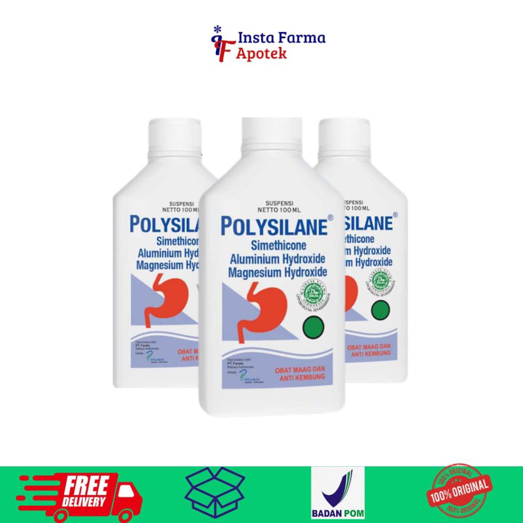 Jual Polysilane syrup 100ml Suspensi meringankan gejala maagh | Shopee ...