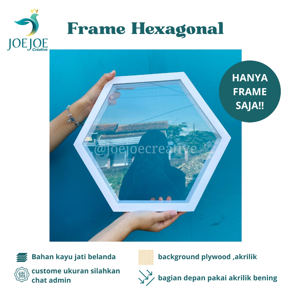 Jual Frame Hexagonal putih diameter 35 cm | Shopee Indonesia