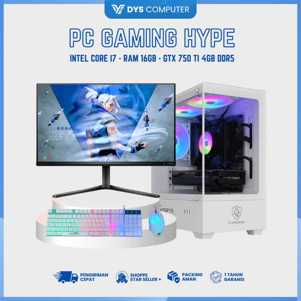 PC FullSet Gaming Hype I7 / RAM 16GB / GTX 750 / 500GB / SSD / DDR5