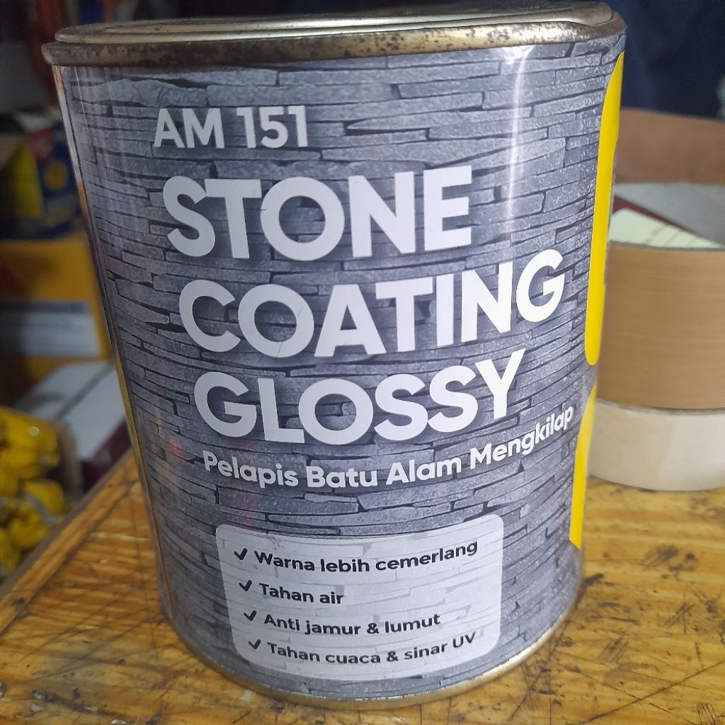Jual Am 151 Stone Coating Glossy 2.5Liter Pelapis Batu Alam Mengkilap ...