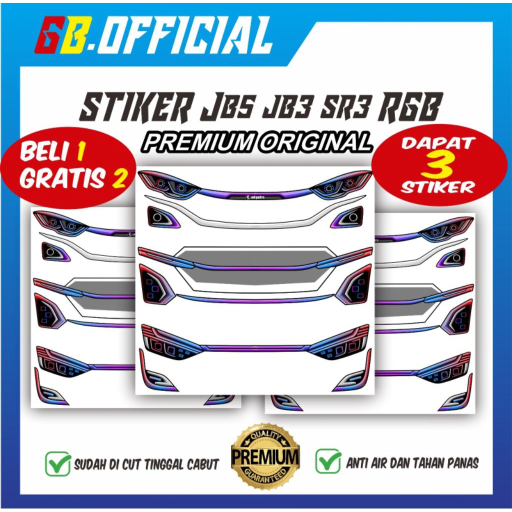 Jual stiker jb5 jb3 dan sr3 rgb premium anti blur (sudah di cut ...