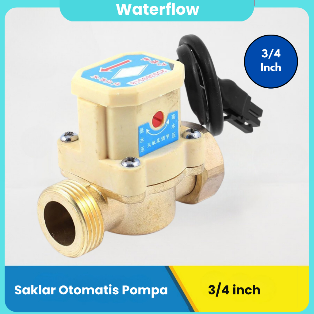 Jual Saklar Water Flow Switch Otomatis Pompa Booster Dorong Ukuran 3/4 ...