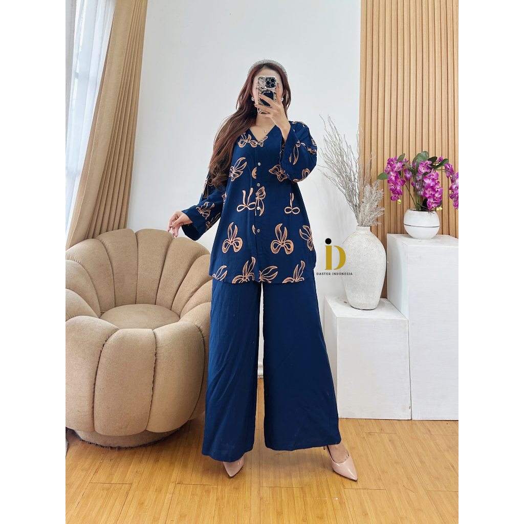Jual Hania Oneset Rayon Celana Kulot Atasan Rempel Setelan Muslim ...