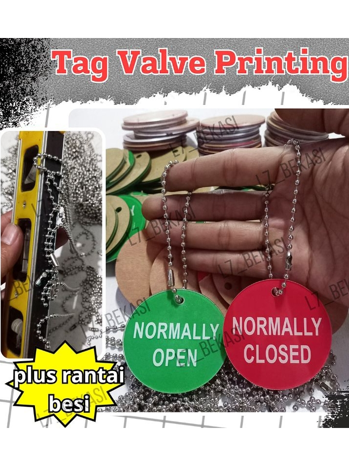 Jual Normally Open Normally Closed Tag Out Lotto For Valve text 2 Sisi ...