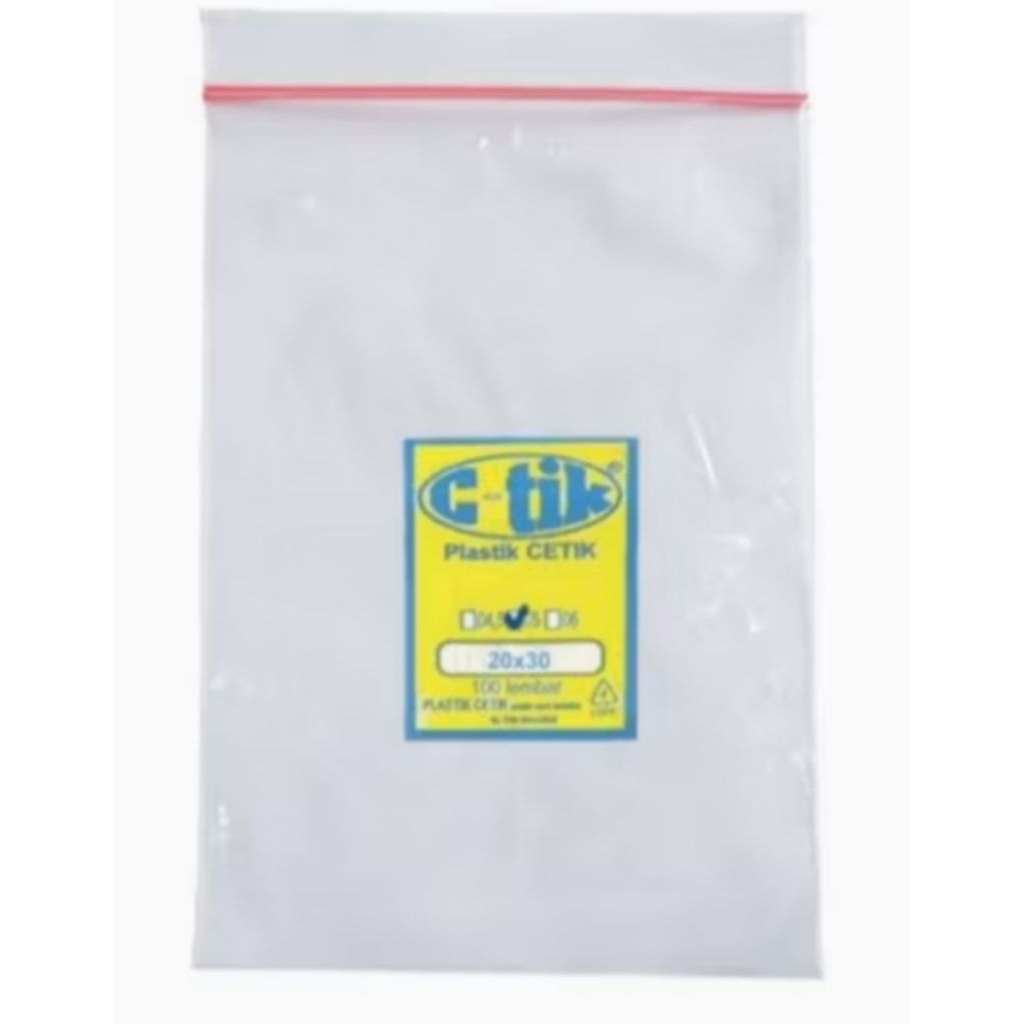 Jual Plastik Klip CTik Ecer Satuan per Lembar Ziplock 20 x 30 cm Cetik ...