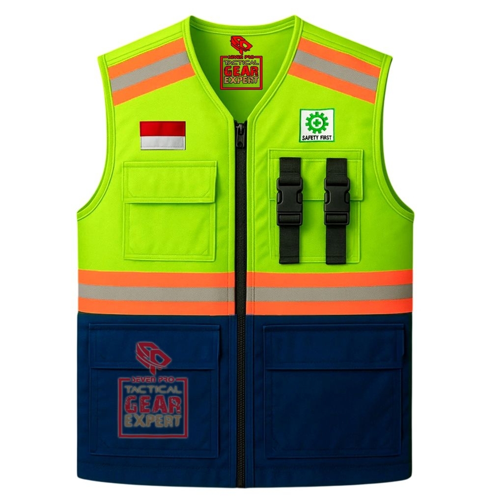 Jual ROMPI SAFETY VEST/ROMPI PROYEK/ROMPI SAFETY/BAHAN DRILL WARNA BIRU ...