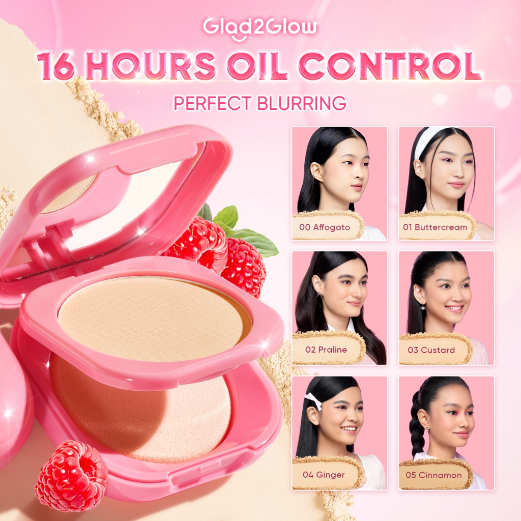 Jual [100% ORI]Glad2Glow Perfect Blurring Powder Foundation two way ...