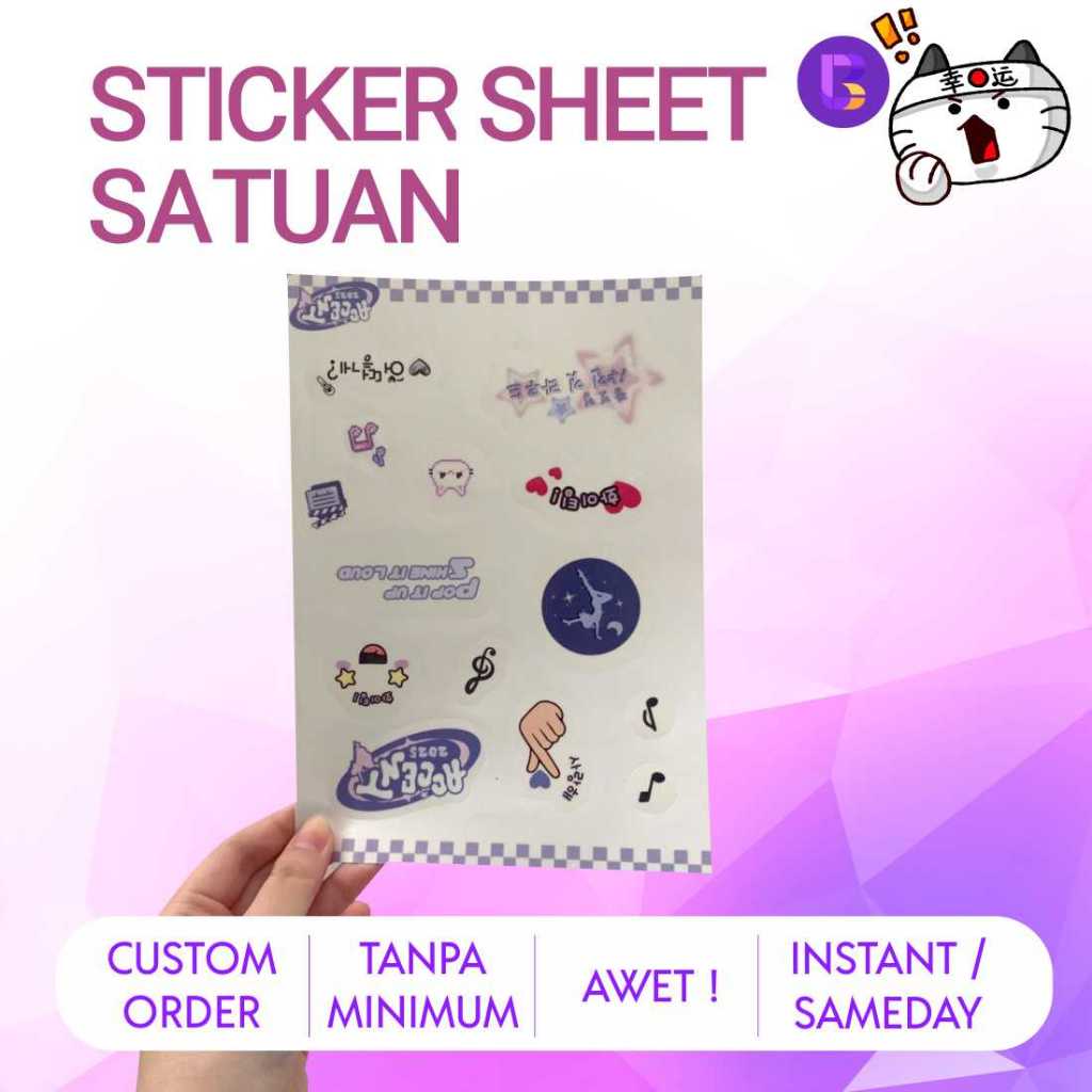 Jual Sticker Sheet satuan CUSTOM | Shopee Indonesia