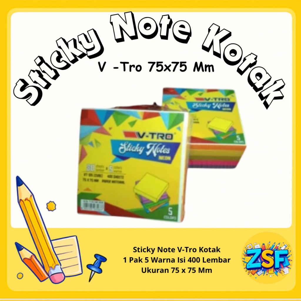 Jual Sticky Notes Aesthetic Sticky Note Lucu Warna Warni Kotak 1 Pack ...