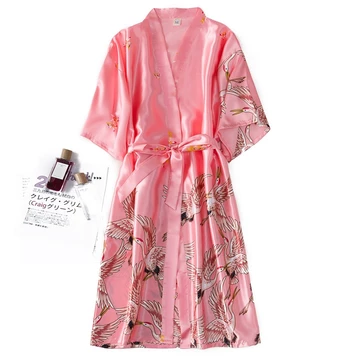 Ready Daster Kimono Panjang Baju Tidur Wanita Satin Premium Home Korea