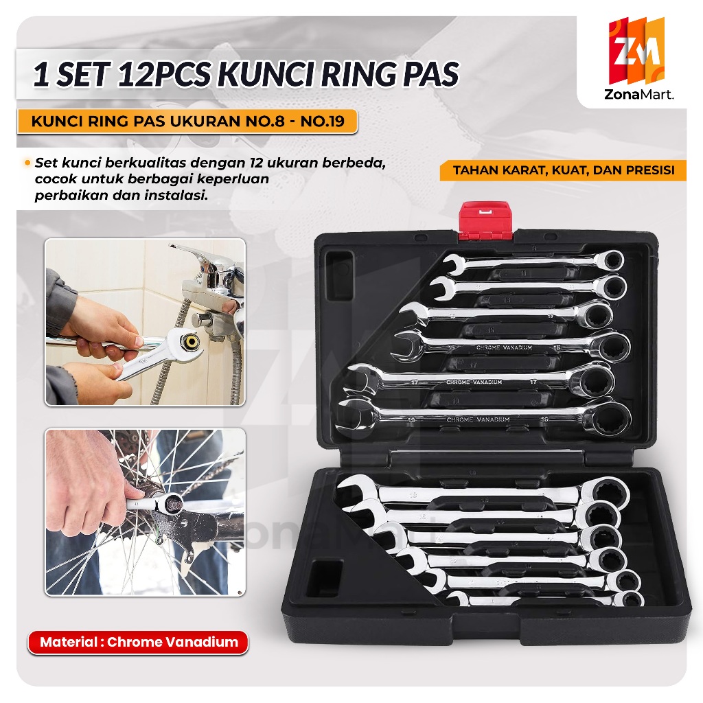 Jual Kunci Rachet Kunci Ring Pas Bolak Balik Kunci Flexible Kombinasi ...