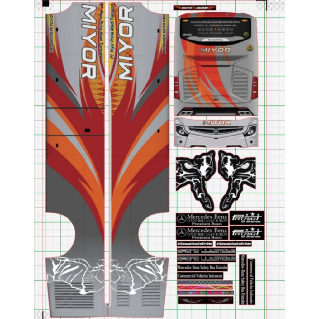 Jual Duta Agam Po Miyor | sticker miniatur Bus | stiker livery bis ...