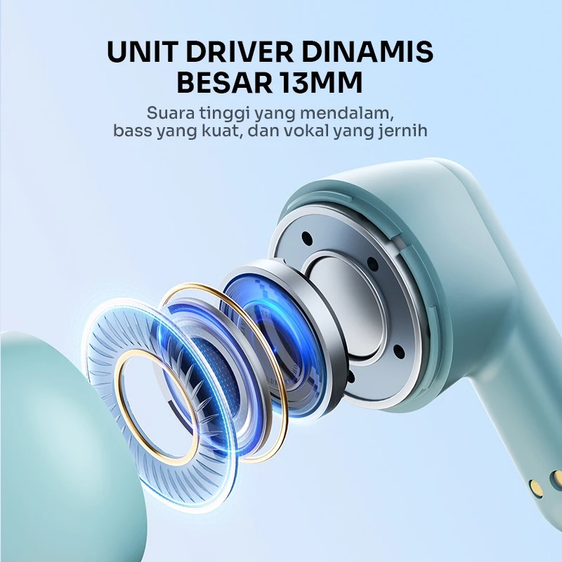 ROBOT TWS True Wireless Semi In-Ear Mini Earbuds Bluetooth 5.4 Sports Earphones Headphones in Mic Enco Buds
