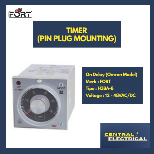 Jual FORT Timer (Pin Plug Mounting) On Delay, 12 - 48VAC/DC Merk Fort ...