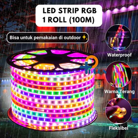 PPLUS Paket Lampu LED Strip RGB 1 Set 30m 20m 15m Soket Lampu LED Strip Request Meteran Warna