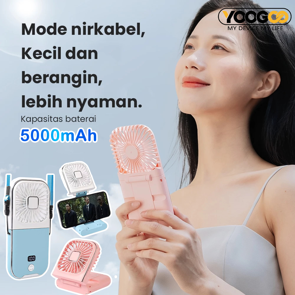 Jual YOOGOO Kipas Angin Mini Fan Portable 5000mAh Kipas Angin 3 in 1 ...