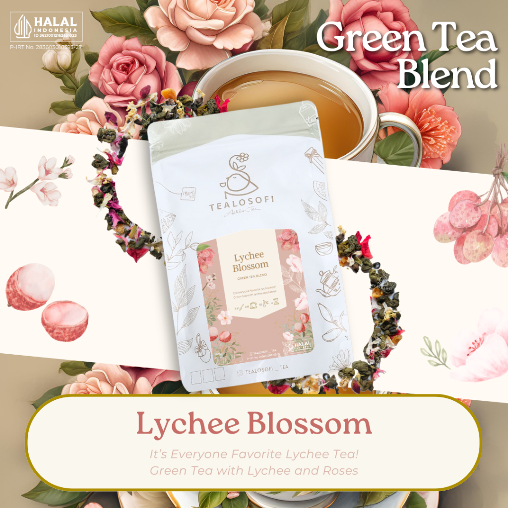 Jual Lychee Blossom - Tealosofi Artisan Green Tea Blend - Ice Leci Tea ...