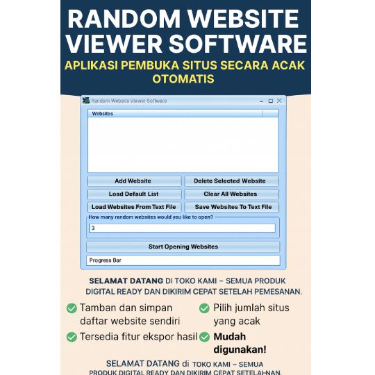 SOFTWARE PEMBUKA WEBSITE ACAK OTOMATIS - RANDOM WEBSITE VIEWER FULL VERSION