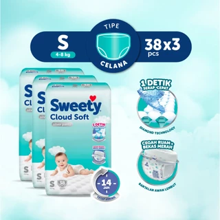 Sweety Silver Pants Cloud Soft S-38s x 3 Popok Celana Baby Diapers - Special Upcount