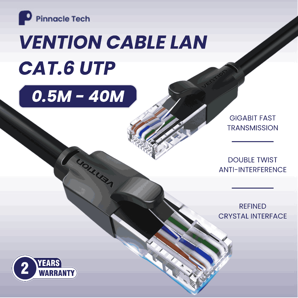Jual Vention Cable LAN Cat.6 UTP RJ45 Ethernet IBE | Warna Hitam ...