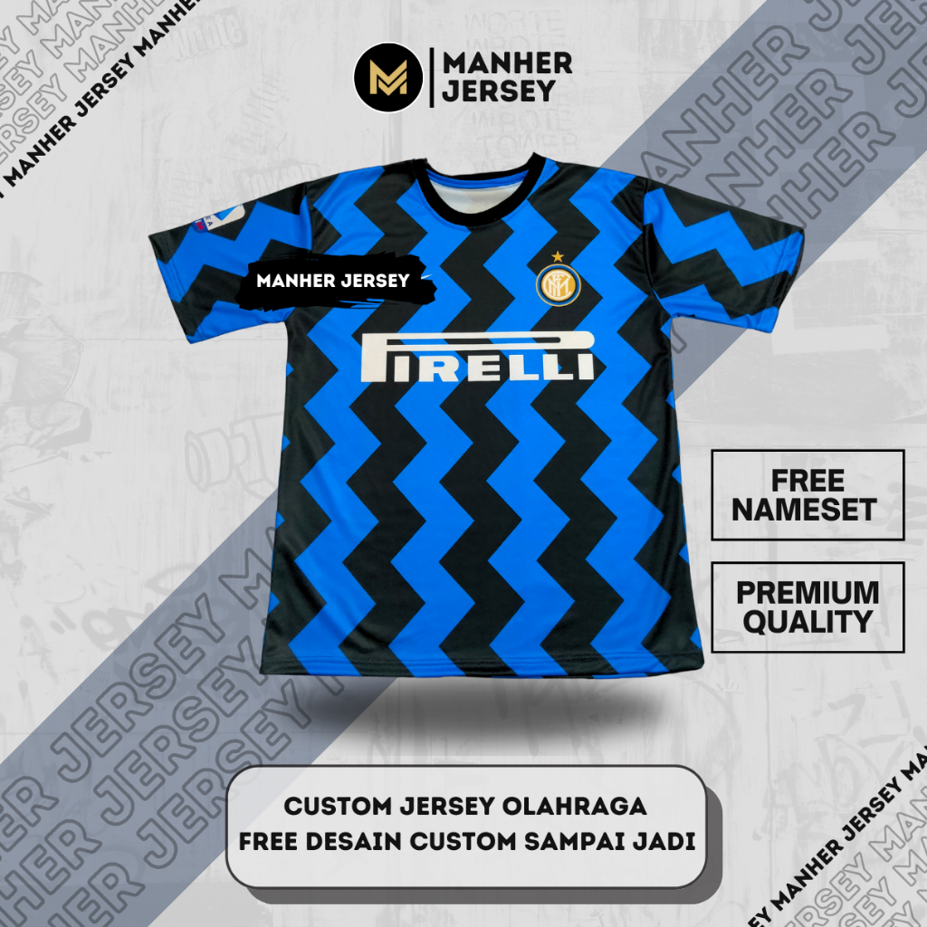 Jual Jersey Inter 2020 Full Printing Custom | Shopee Indonesia